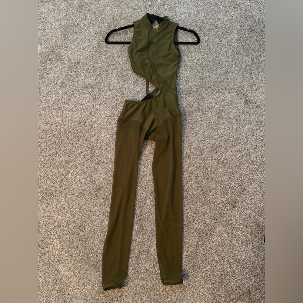 AA Dance Costumes Sail Unitard Child L Olive green